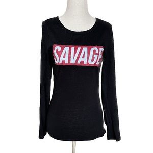 Latte Love Savage Long Sleeve Fitted Graphic Tee